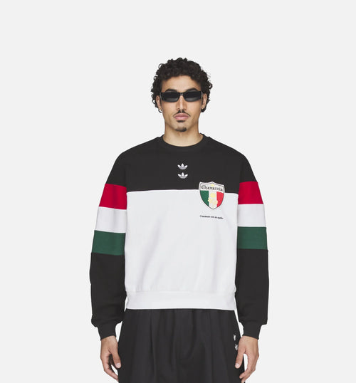 Chavarria Fleece Crewneck Mens Sweatshirt Black White