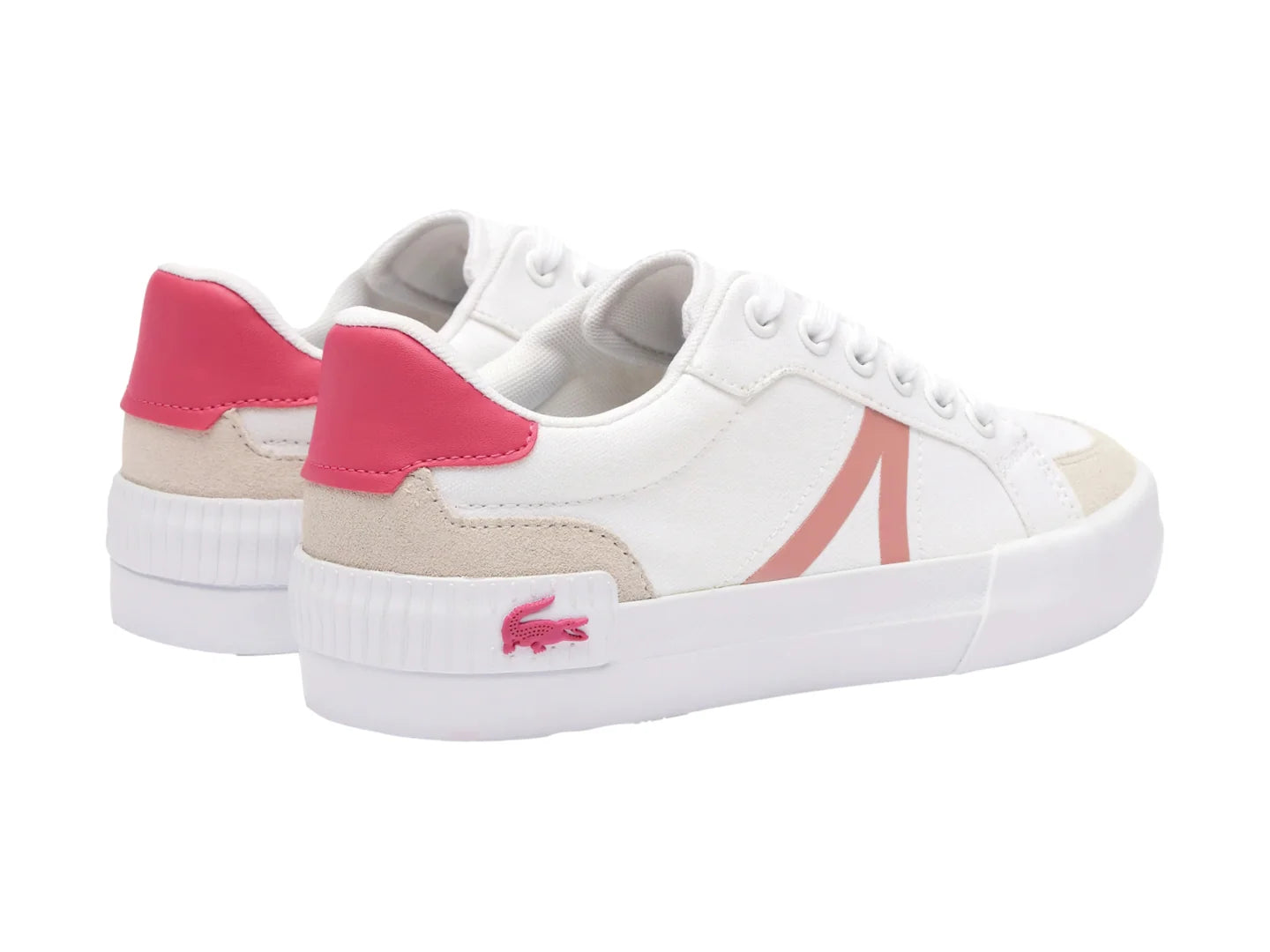 Tenis Lacoste Blancos con Rosa para Niña