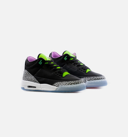 Air Jordan 3 Electric Green Grade School Lifestyle Shoe Black Green