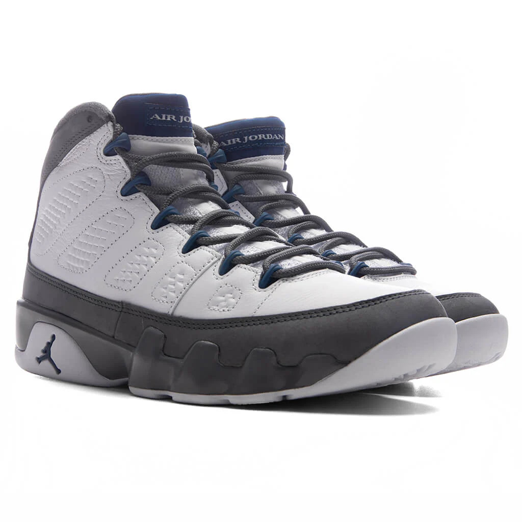 Air Jordan 9 Retro Flint Grey White French Blue Flint Grey