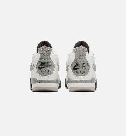 Air Jordan 4 Retro White Cement Grade School Lifestyle Shoe Summit White Fire Red Cement Grey Black