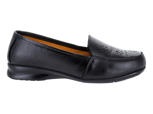 Zapatos Planos de Piel Negros Luna Rosa para Mujer