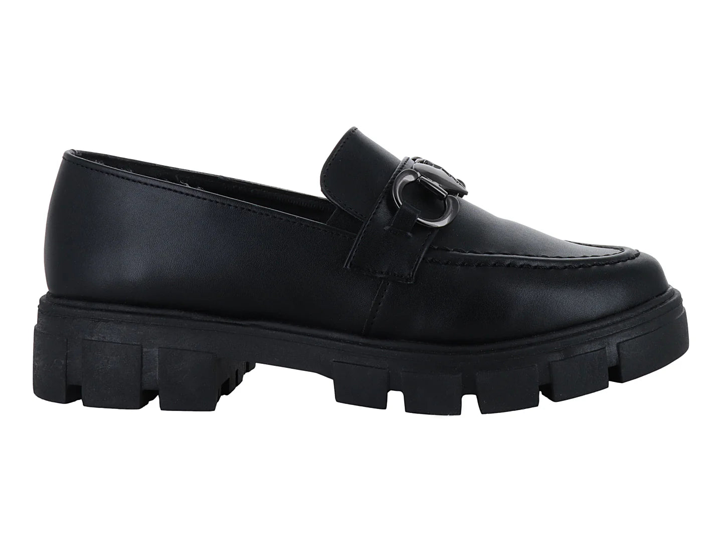 Zapatos Mocasines Luna Rosa Negros para Mujer