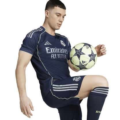 adidas Real Madrid Mens Away Authentic Soccer Jersey 25 26 Blue